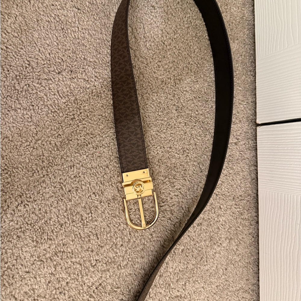 Michael Kors Brown Belt with Gold Buckle